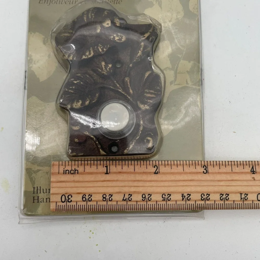 FIGI flower‎ Doorbell Cover Antique Bronze Illuminated Button Solid Brass New